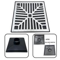 Ralo Quadrado 30x30 Alumínio Concavo Saída 4 pol. Sifonado