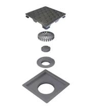 Ralo quadrata abs 15x15 c/ tampa invisivel e base em abs selmetal