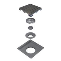 Ralo Quadrata Selmetal Base PVC com Tampa Oculta ABS 10x10