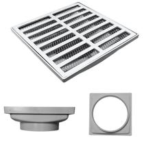 Ralo Quintal 20x20 Alumínio Tradicional com Tela Coletor Cinza Saída Baixa 150mm 6 polegadas