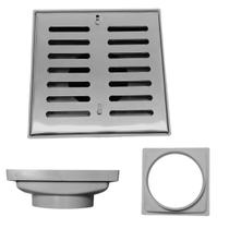 Ralo Quintal 20x20 Inox Abre Fecha Coletor Cinza Saída Baixa 150mm 6 polegadas