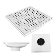 Ralo Quintal 20x20 Inox Espelhado Coletor Branco Saída 100mm