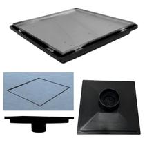 Ralo Quintal 30x30 Invisivel Piso Coletor Saída 100mm Anti Odor