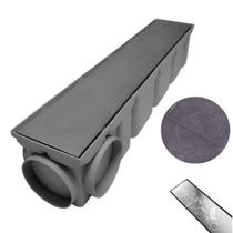 Ralo Quintal Borda De Piscina 10x50 Modular Oculto Piso Cinza