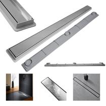 Ralo Raso Ideal para Laje e Apartamento Inox Invisível Cola Piso 70cm col Cinza com Tela