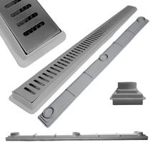 Ralo Raso Ideal para Laje e Apartamento Inox Palito 70cm col Cinza com Tela Ralo Raso Ideal para Laje e Apartamento Inox Palito 70cm col Cinza com Tela