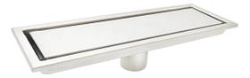Ralo Retangular Aço Inox Slim Linear Oculto Invisível Banheiro Quintal 60x10cm
