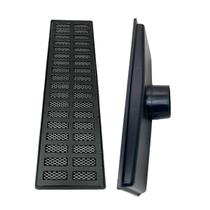 Ralo Sifonado 15x50 Alumínio Preto Fosco Anti Escorpião com Saída de 100mm