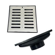 Ralo Sifonado 20x20 Inox Abre Fecha Coletor Saída Baixa 100mm Anti Mau Cheiro