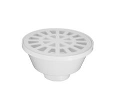 Ralo Sifonado Plástico Redondo Cônico com Grelha Branca 100mm - Krona