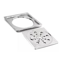 Ralo Tampa Caixilho Aço Inox 10x10cm Edifício Comercial CasaGrande Mundial