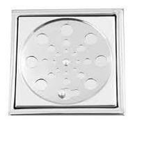 Ralo Tampa Grelha Inox Quadrada 10cm Fecho Rotativo + Caxilho