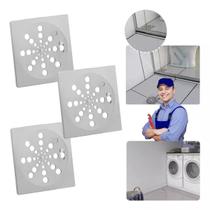 Ralo Tampa Grelha Quadrado Rotativo Inox 10x10 Kit Com 3 Un