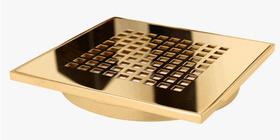 RALO TAMPA INOX 304 2mm E BASE ALUMINIO SQUAR DOURADO 15X15