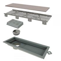 Ralo Tiny Pvc 25cm Com Tampa Inox Oculto Linear Ralo Tiny Pvc 25cm Com Tampa Inox Oculto Linear