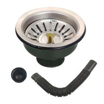 Ralo Valvula Dreno de Pia 10x10 Filtro Sifao Tubo de Escoamento Casa Cozinha Lavanderia Lavabo Apartamento Restaurante