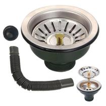 Ralo Valvula Dreno De Pia 10x10 Filtro Sifao Tubo De Escoamento Cesto Cozinha Lavanderia Lavabo Casa Apartamento