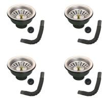 Ralo Valvula Dreno Filtro de Pia 10x10 Kit 4 Unidades Inox Sifao Tubo de Escoamento Cozinha Lavabo Casa Lavanderia Ralo Valvula Dreno Filtro de Pia 10x10 Kit 4 Unidades Inox Sifao Tubo de Escoamento Cozinha Lavabo Casa Lavanderia