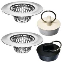 Ralos e tampões para pia de banheiro Hilltop, topo de 5,4 cm Ralos e tampões para pia de banheiro Hilltop, topo de 5,4 cm