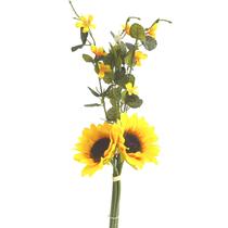 Ramalhete de Girassol Flor Artificial X5 Decorativa