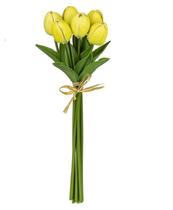 Ramalhete Tulipa Em Toque Real Amarelo - Altura 34cm