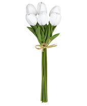 Ramalhete Tulipa Em Toque Real Branco - Altura 34cm