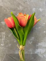 Ramalhete Tulipa Toque Real 26x15x12cm - Laranja