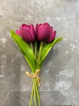 Ramalhete Tulipa Toque Real 26x15x12cm - Pink - Flórida Decorações