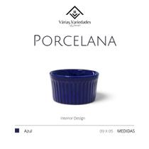 Ramekin 150 Ml Canelado Azul Em Porcelana Primeira Linha Kit Com 24 - AVB DECORAÇÕES