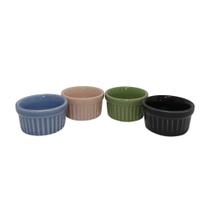 Ramekin Ramequim Colorido Canelado de Porcelana 25ml - DUNNE