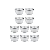 Ramekin Tigela Inox Sobremesa Mini Bolo Sufle Molho 150ml 10un - GOURMET MIX