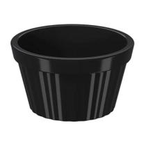 Ramequim Canelado Preto Oval Plástico 60ml Uno Coza Molhos Shoyu Ramekin