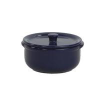 Ramequim Poelle em ceramica com tampa D14xA8cm 600ml cor azul marinho - L'Hermitage