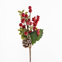 Ramo Artificial Frutas Vermelhas Decoração De Natal 28cm Ramo Artificial Frutas Vermelhas Decoração De Natal 28cm