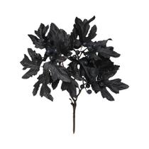 Ramo De Folhas De Bordo Artificial De 34cm Com Frutas Vermelhas E Pinhas Falsas Para Decoração De