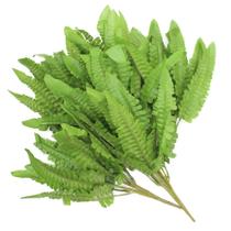 Ramo Decoração Arranjo Samambaia Planta Artificial Verde Plástico 6 Galhos 35cm