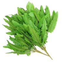 Ramo Decoração Arranjo Samambaia Planta Artificial Verde Plástico 6 Galhos 35cm