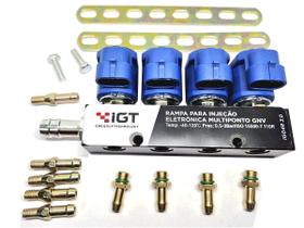 Rampa 4 Bicos GNV IGT 3.0 IG04R 5ª geração Flauta GAS 12mm Z4R H4R A4R Valtek