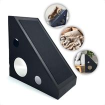 Rampa Arranhador Preta Grande Madeira Mdf C/ Carpete Antiderrapante