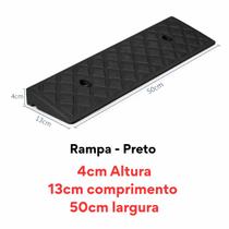 Rampa de degrau 04x13x50 modular calçada garagem áreas de acesso para pessoas com deficiência - Preto Rampa de degrau 04x13x50 modular calçada garagem áreas de acesso para pessoas com deficiência - Preto