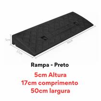 Rampa de degrau 05x17x50 modular calçada garagem áreas de acesso para pessoas com deficiência - Preto Rampa de degrau 05x17x50 modular calçada garagem áreas de acesso para pessoas com deficiência - Preto