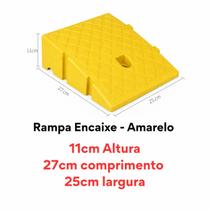 Rampa degrau 11x 27x 25cm com encaixe modular calçadas garagens meio fio áreas de acesso para deficientes - Amarelo Rampa degrau 11x 27x 25cm com encaixe modular calçadas garagens meio fio áreas de acesso para deficientes - Amarelo