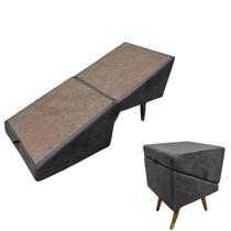 Rampa Escada Pet, Movel Puff Cachorro Gato Antiderrapante 70CM com 5 degraus