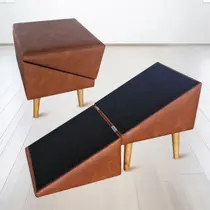 Rampa Escada Pet Móvel Puff Cachorro Gato Antiderrapante