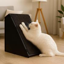 Rampa para Gatos Arranhador Casinha Abrigo Toca Nicho Gatinho com Carpete Mdf Preto Resistente