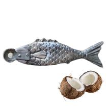 Rapa Raspa Ralador De Coco Alumínio Manual De Perna Formato de Peixe Reforçado