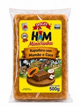 Rapadura c/ Mamão e Coco Mineirinha - 500g Rapadura c/ Mamão e Coco Mineirinha - 500g