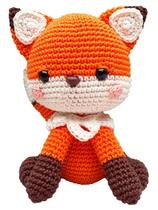 Raposa Amigurumi Crochê - Quarto de bebê - Millo 24 cm - Ciandella Crochê