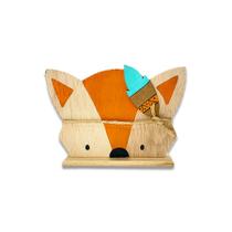 Raposa Laranja de MDF com Pena Decorativa e Amarração em Barbante - 1 unidade - Rizzo