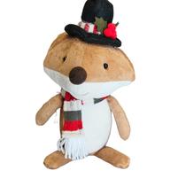 Raposa Natalina em tecido Sentada 30cm Raposa Natalina em tecido Sentada 30cm